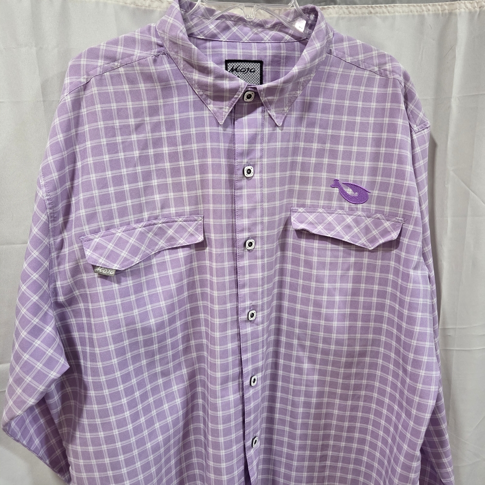 Mojo Sportswear Performance Fishing Shirt Blue Gorpcore Coastal Vented Sz 2XL